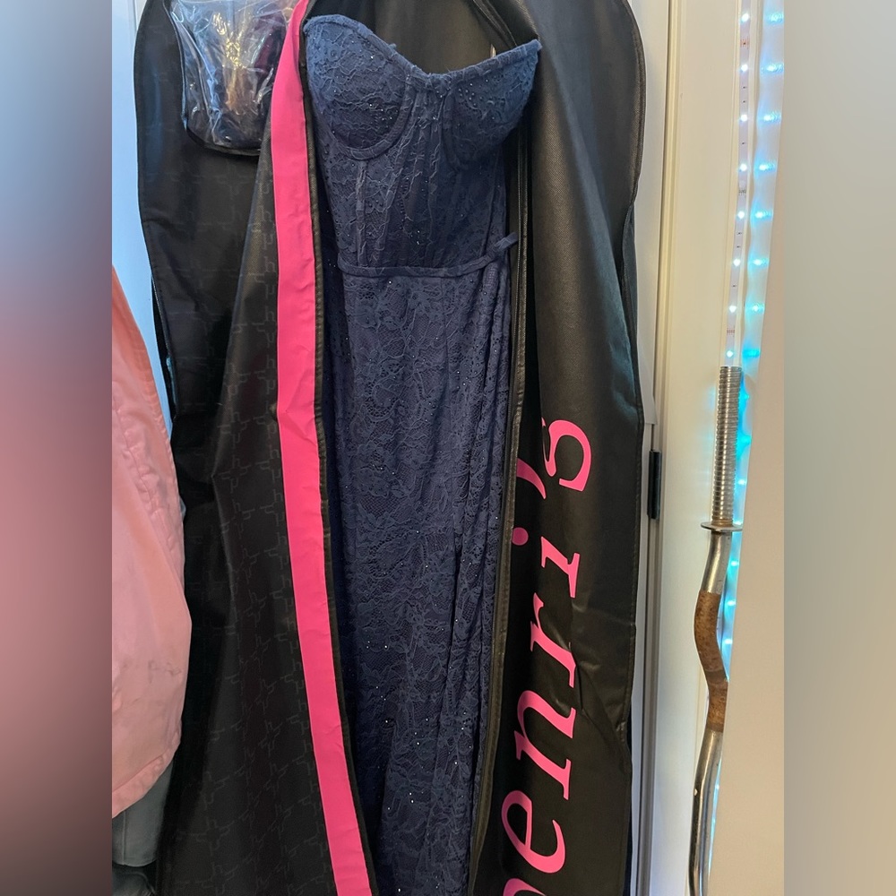 Sherri Hill dress, Dark blue, sleeves detachable. Size 0 but fits 2.
